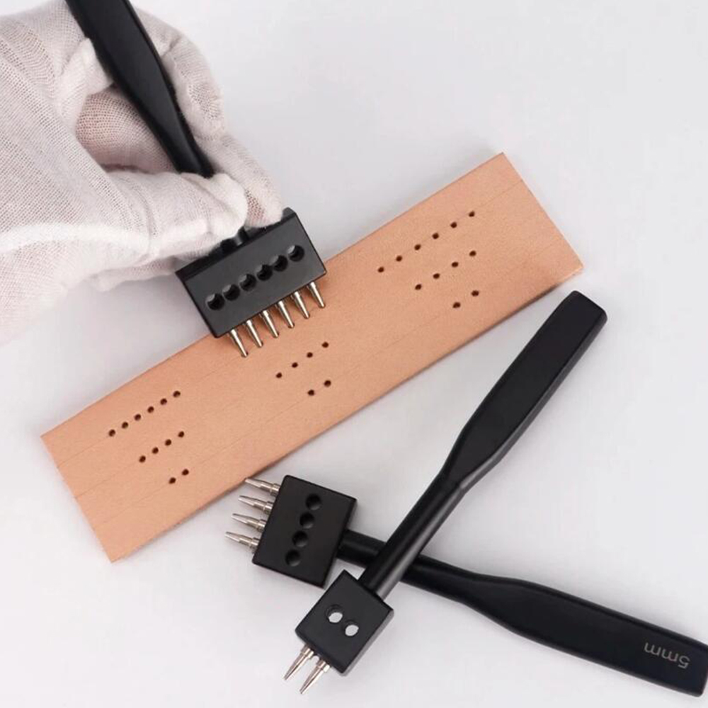 Leatherwork Punch - ชุดเครื่องมือเจาะรูหนังแบบง่ามดำ 3 ชิ้น ขนาด 2/4/6 มม.