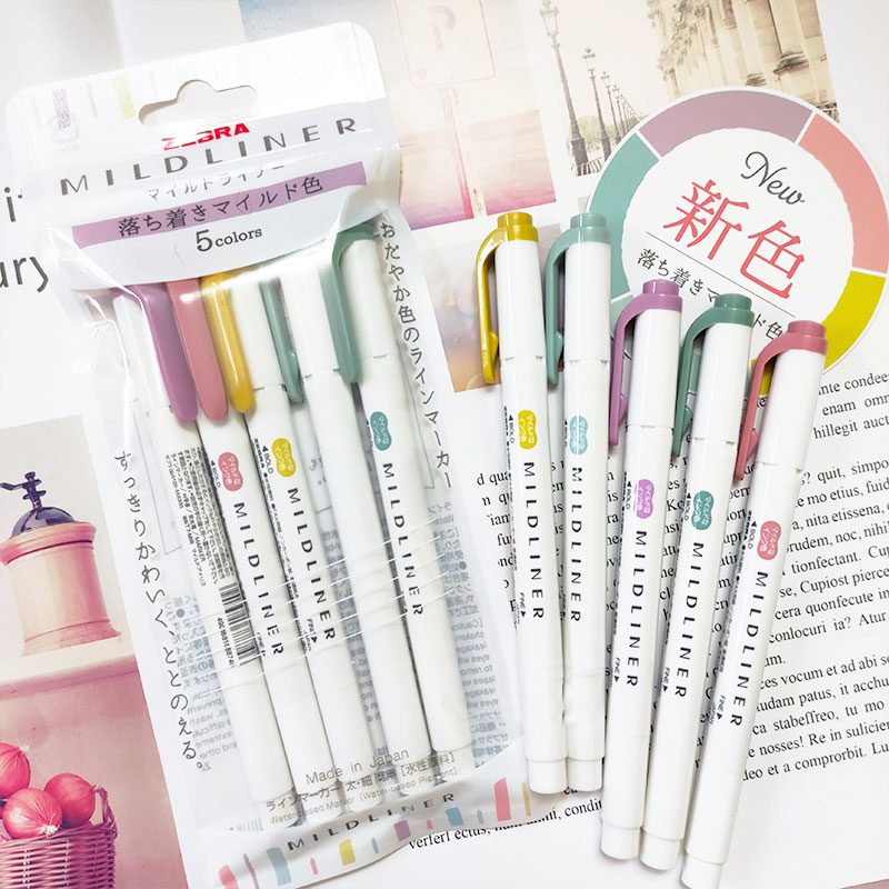 Copic Marker Sketch - ใหม่ ZEBRA Mildliner Highlighter Markers,WKT7 double-ended