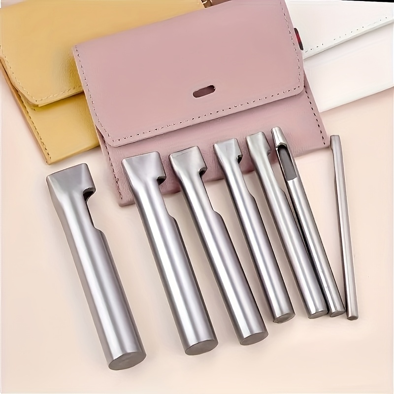 Leatherwork Punch - เครื่องเจาะรูหนังรูปวงรี 5 ชิ้น สำหรับสายนาฬิกา สายหนัง แบบแบน