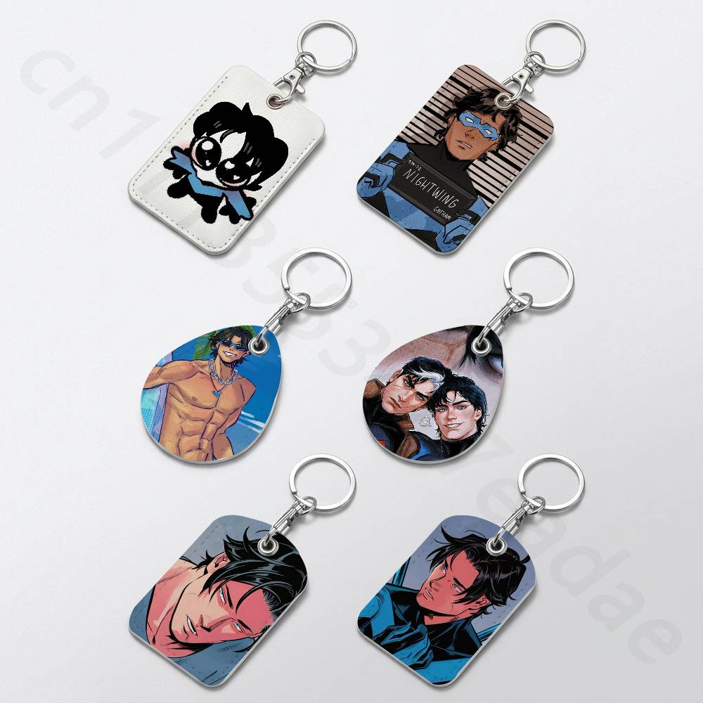 Leather Work - พวงกุญแจน่ารัก D-Dick Grayson สำหรับใส่บัตรธนาคาร บัตรทำงาน บัตรนักเรียน