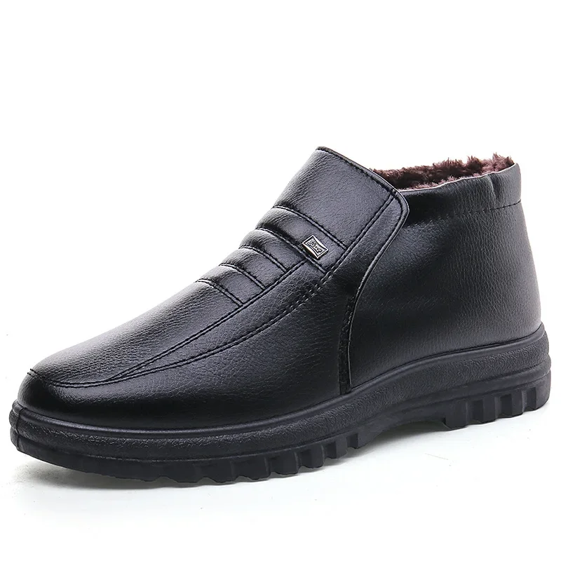 PLUS ขนาดชายรองเท้าฤดูหนาวรองเ - Leather Work Boots บทวิจารณ์และราคา