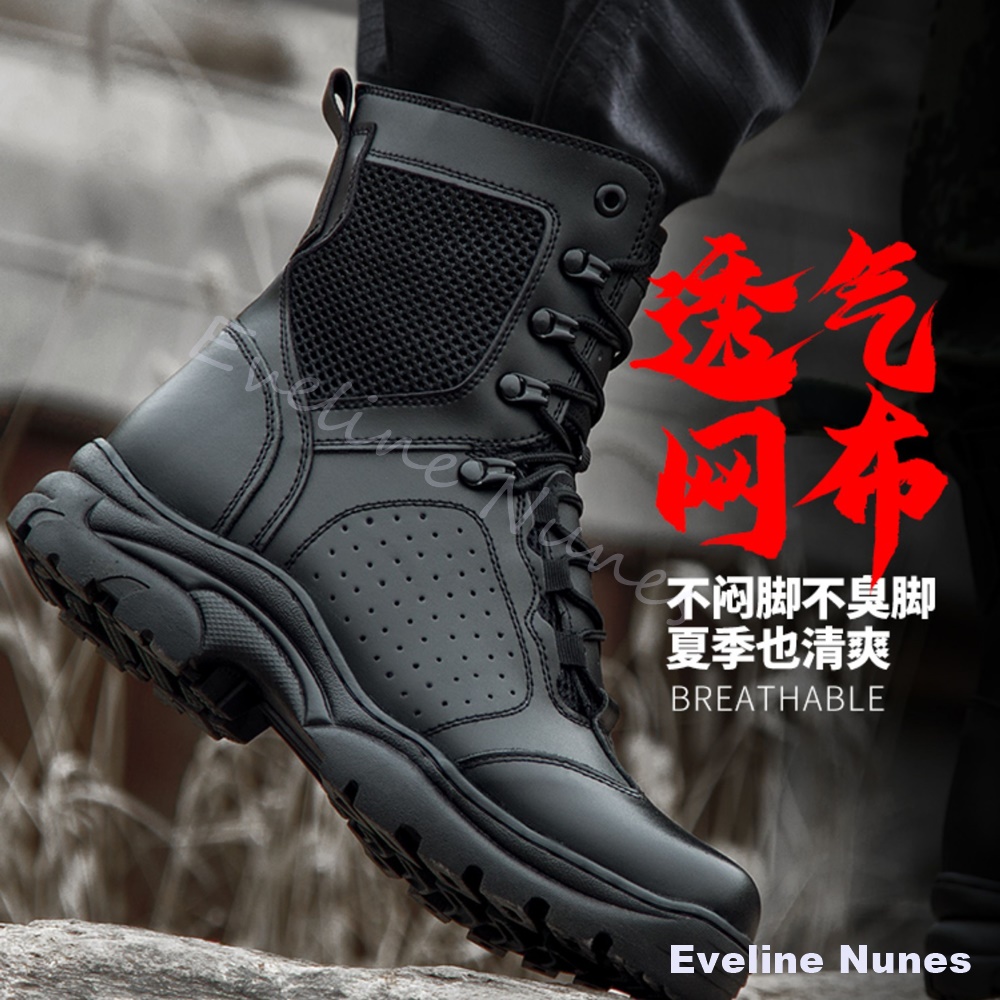 รองเท้าบู๊ทตาข่ายแบบกลาง-สูงสำ - Leather Work Boots บทวิจารณ์และราคา