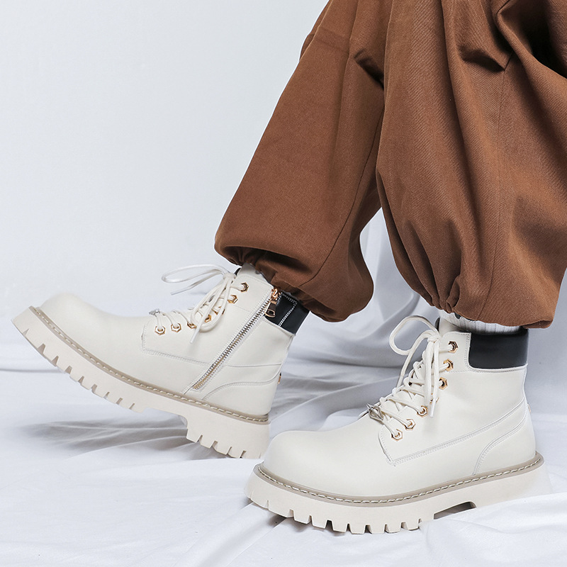PLUS ขนาดผู้ชายแฟชั่น PARTY ชุ - Leather Work Boots บทวิจารณ์และราคา