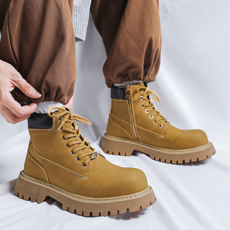 PLUS ขนาดผู้ชายแฟชั่น PARTY ชุ - Leather Work Boots บทวิจารณ์และราคา