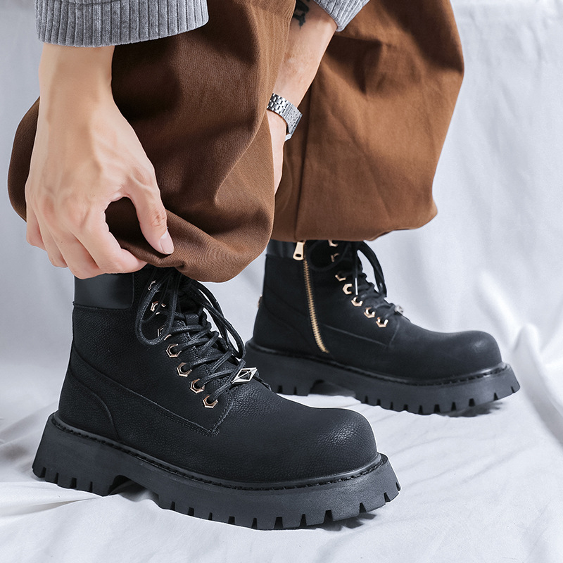 PLUS ขนาดผู้ชายแฟชั่น PARTY ชุ - Leather Work Boots บทวิจารณ์และราคา