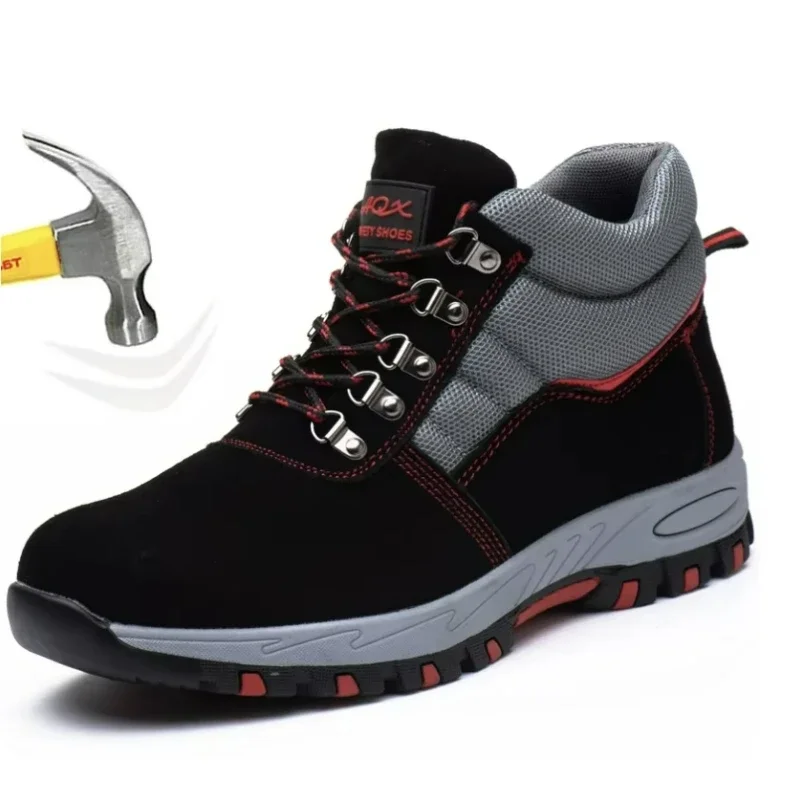 คุณภาพสูงผู้ชายความปลอดภัยรองเ - Leather Work Boots บทวิจารณ์และราคา