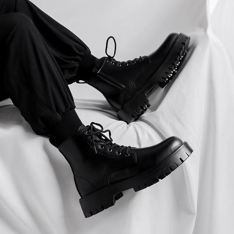 รองเท้าบูทเชลซีผู้ชาย สไตล์อัง - Leather Work Boots บทวิจารณ์และราคา