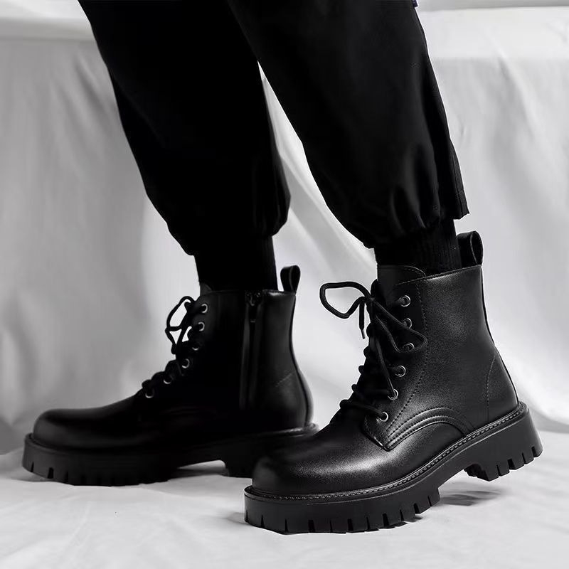 รองเท้าบูทเชลซีผู้ชาย สไตล์อัง - Leather Work Boots บทวิจารณ์และราคา