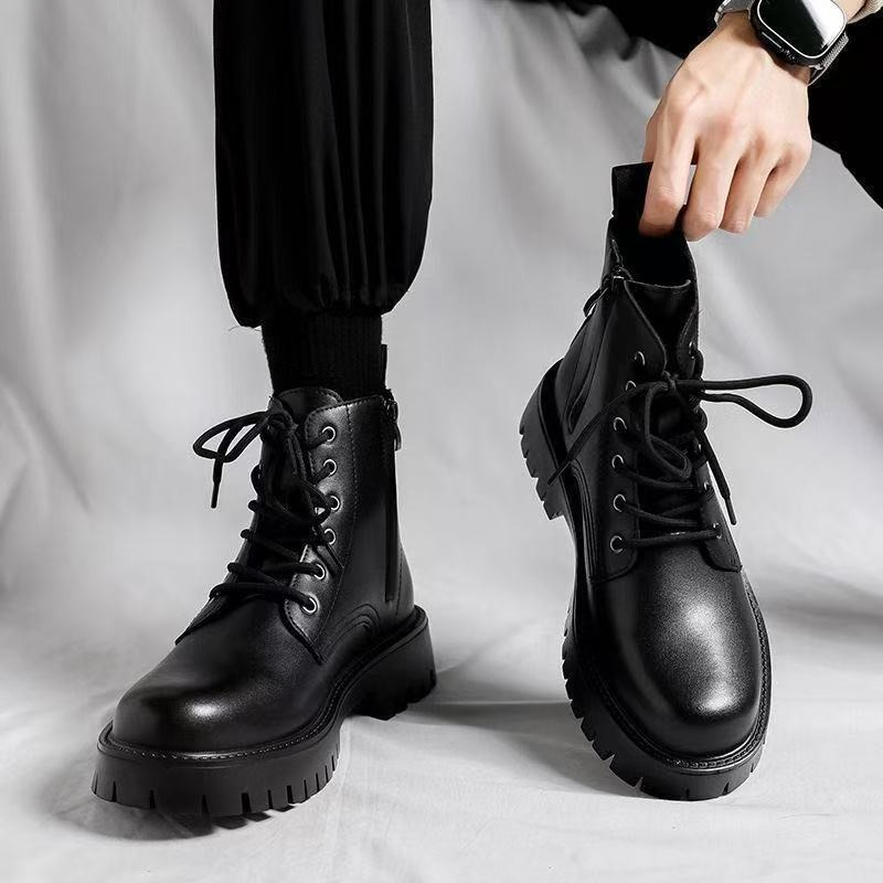 รองเท้าบูทเชลซีผู้ชาย สไตล์อัง - Leather Work Boots บทวิจารณ์และราคา