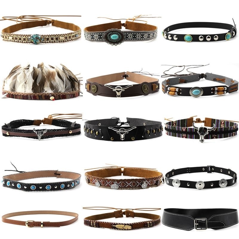 เข็มขัดสไตล์ชาติพันธุ์ย้อนยุค, - Leatherwork Belt บทวิจารณ์และราคา