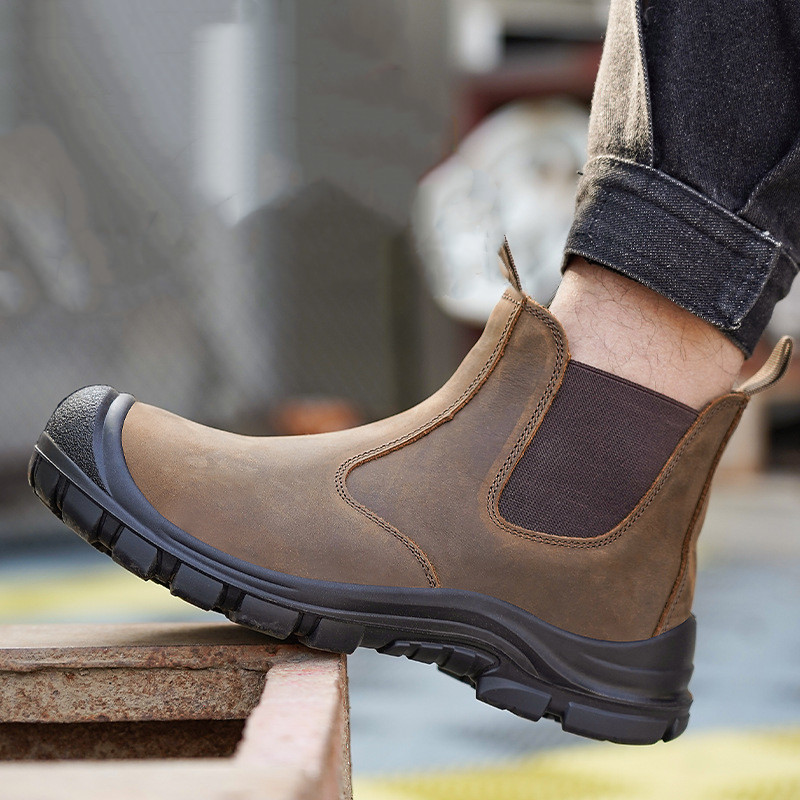ผู้ชายขนาดใหญ่แฟชั่น Steel Toe - Leather Work Boots บทวิจารณ์และราคา