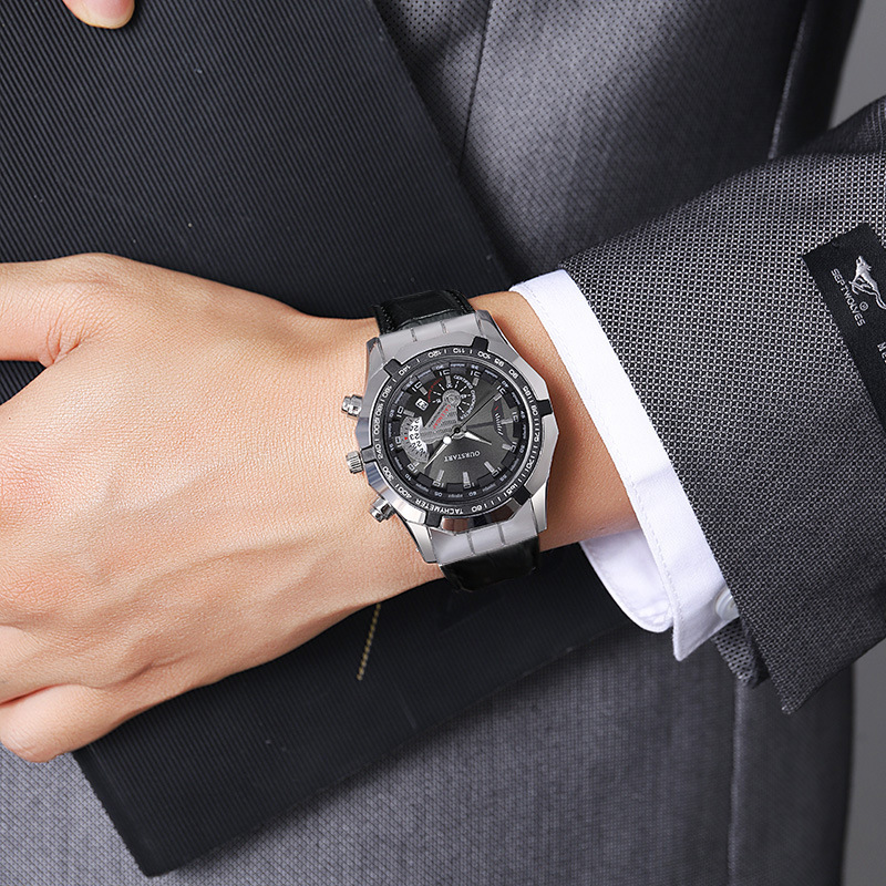 นาฬิกาควอตซ์ผู้ชาย พร้อมปฏิทิน - Leatherworking Classic บทวิจารณ์และราคา