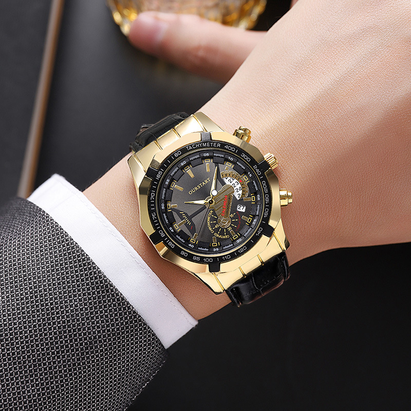 นาฬิกาควอตซ์ผู้ชาย พร้อมปฏิทิน - Leatherworking Classic บทวิจารณ์และราคา