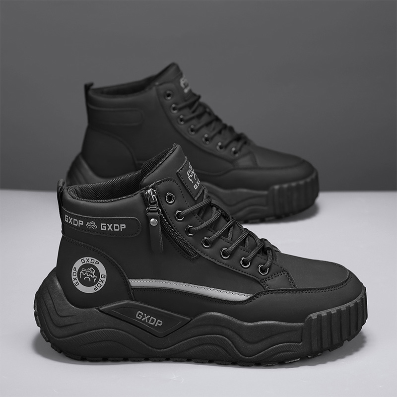 รองเท้าเพิ่มความสูงกันลื่นสำหร - Leather Work Boots บทวิจารณ์และราคา