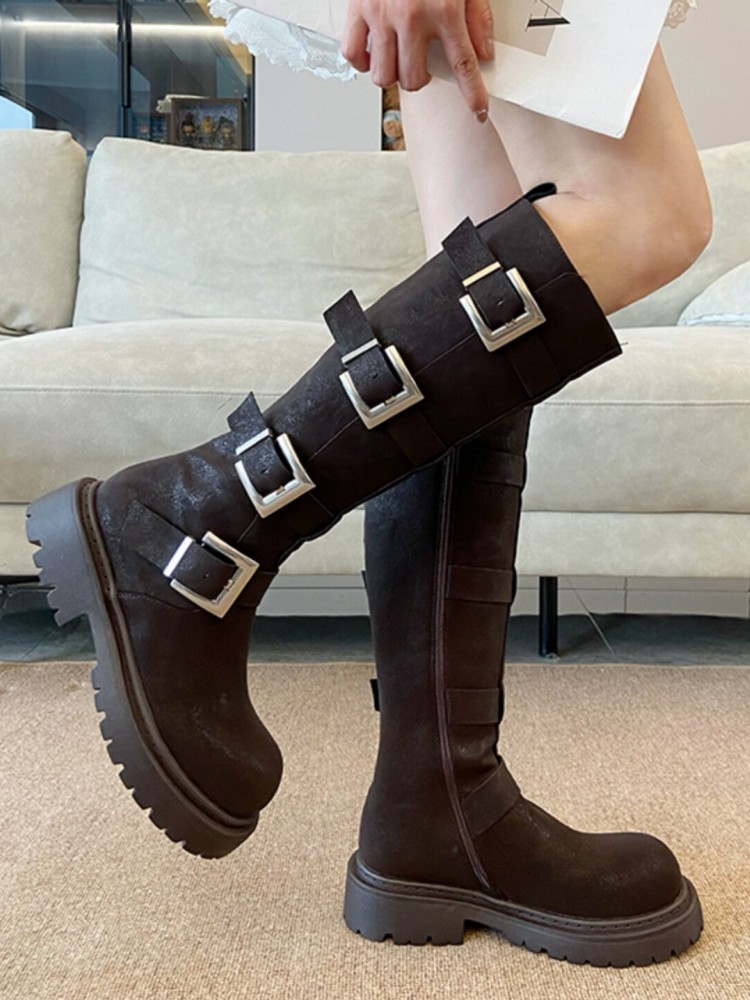 รองเท้าบูทผู้หญิงแฟชั่นแบบหลาย - Leather Work Boots บทวิจารณ์และราคา