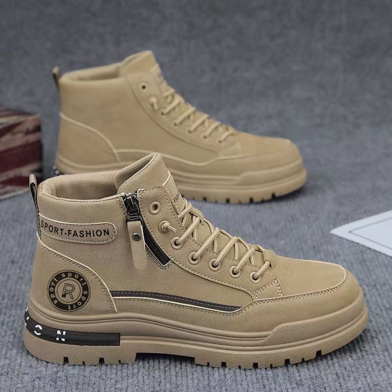 รองเท้าบูทหุ้มข้อผู้ชายสไตล์เร - Leather Work Boots บทวิจารณ์และราคา