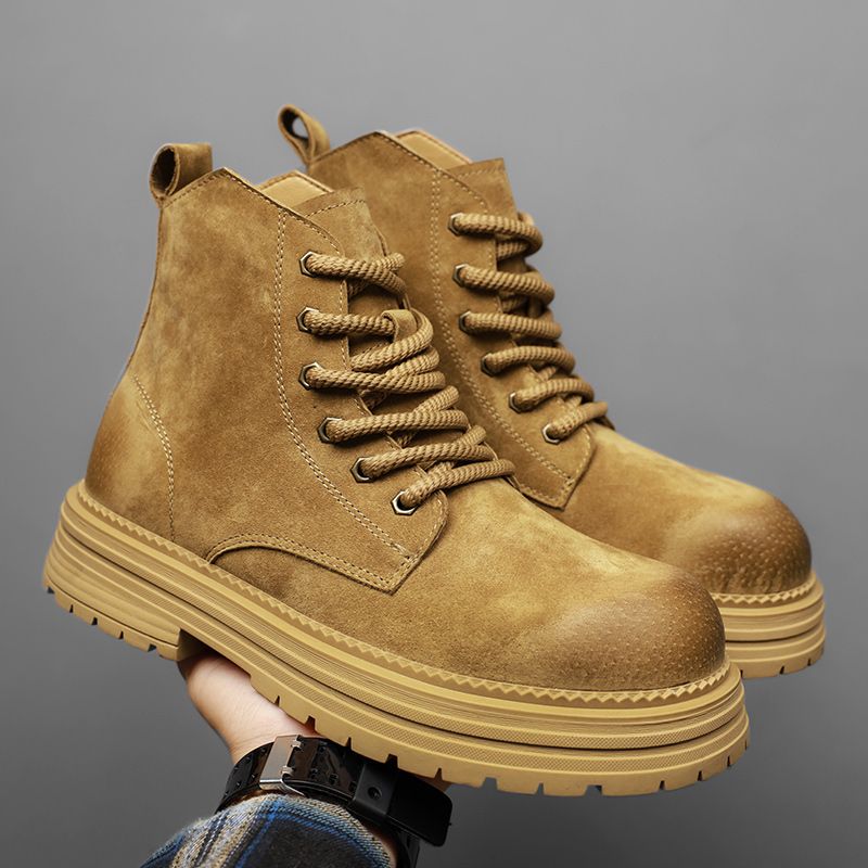 รองเท้าบูทข้อเท้าผู้ชายคุณภาพส - Leather Work Boots บทวิจารณ์และราคา