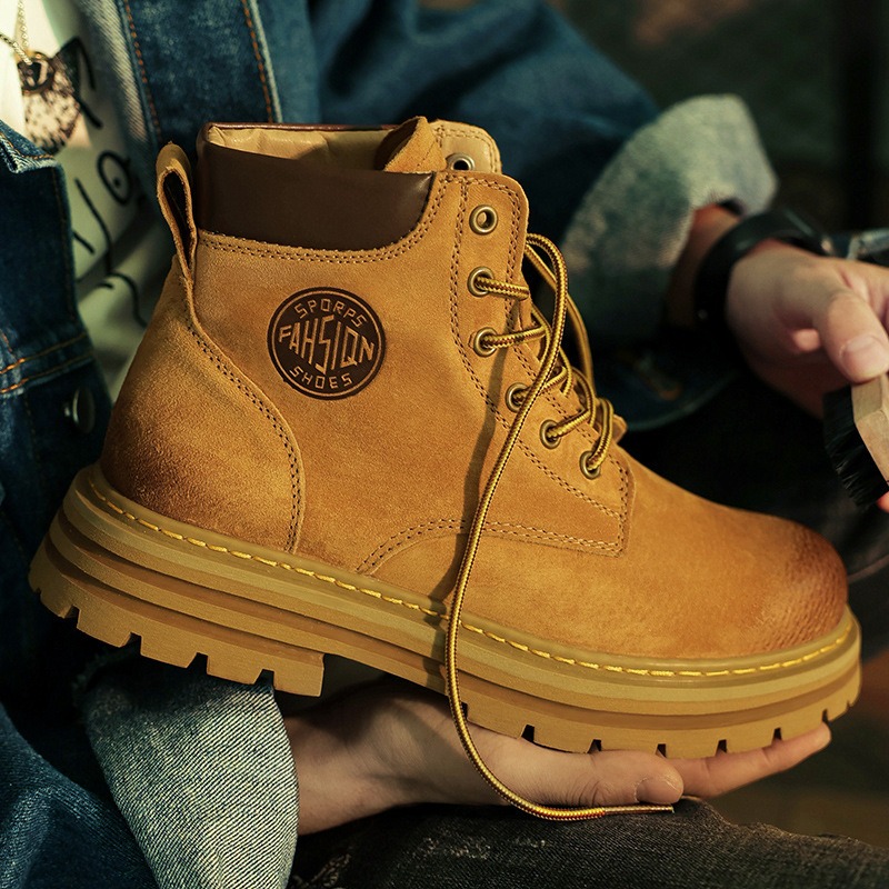 รองเท้าบูทบุขนแกะสำหรับผู้ชาย  - Leather Work Boots บทวิจารณ์และราคา