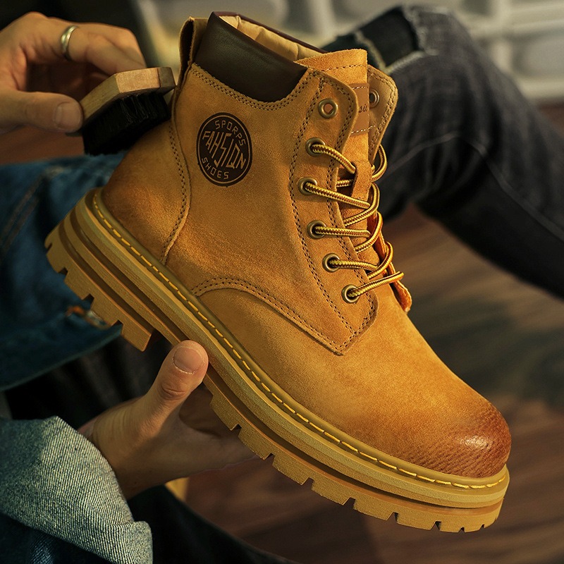 รองเท้าบูทบุขนแกะสำหรับผู้ชาย  - Leather Work Boots บทวิจารณ์และราคา