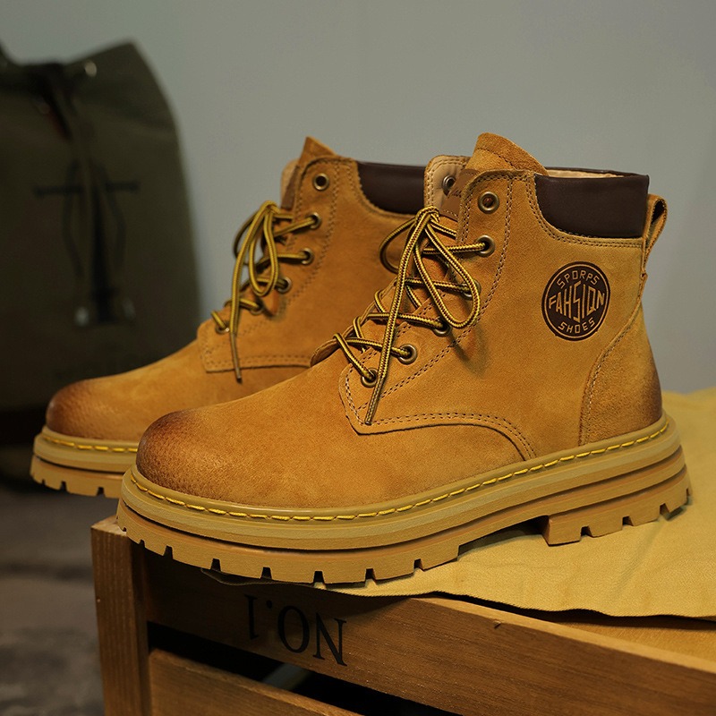 รองเท้าบูทบุขนแกะสำหรับผู้ชาย  - Leather Work Boots บทวิจารณ์และราคา