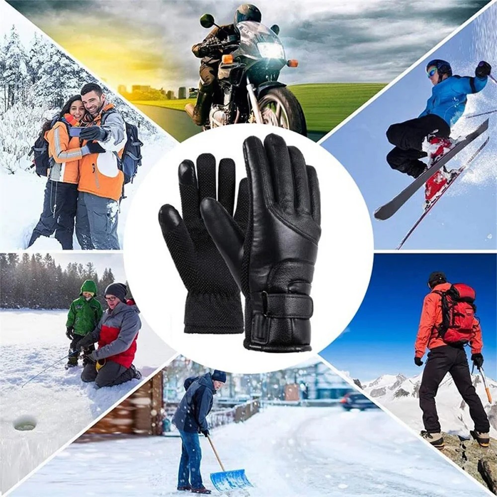 ถุงมือสกีไฟฟ้าสำหรับผู้ชายและผ - Leather Work Winter Gloves บทวิจารณ์และราคา