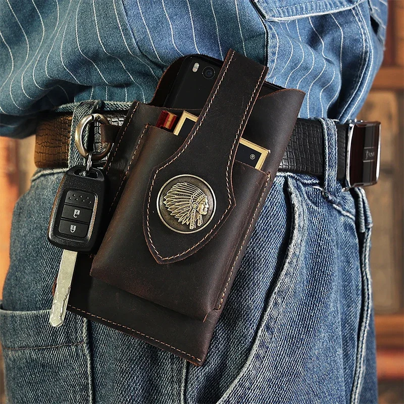 บุรุษหนังแท้เอวกระเป๋าโทรศัพท์ - Leatherwork Belt บทวิจารณ์และราคา