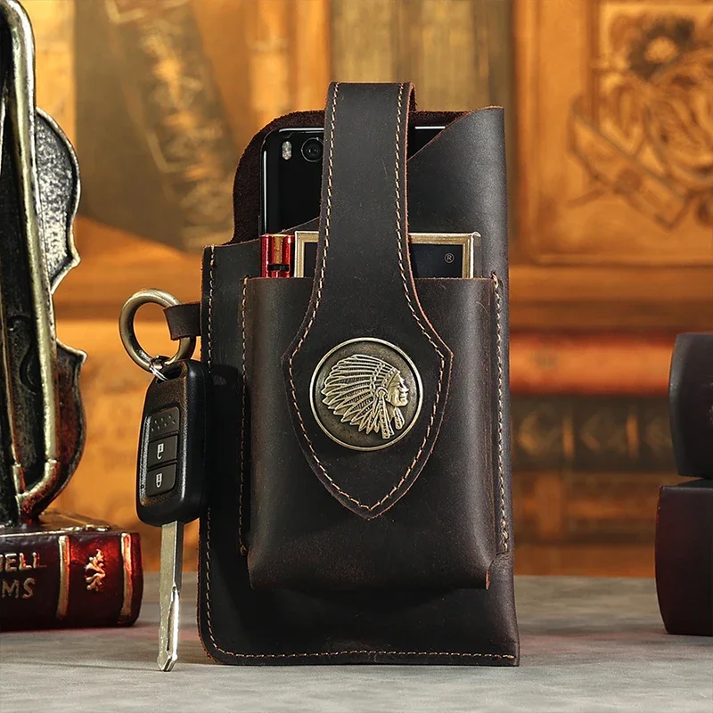 บุรุษหนังแท้เอวกระเป๋าโทรศัพท์ - Leatherwork Belt บทวิจารณ์และราคา