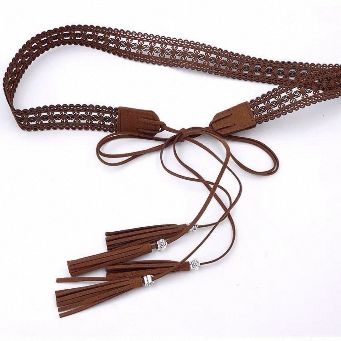 เข็มขัดหนัง PU แบบมีรูพร้อมพู่ - Leatherwork Patterns Free บทวิจารณ์และราคา