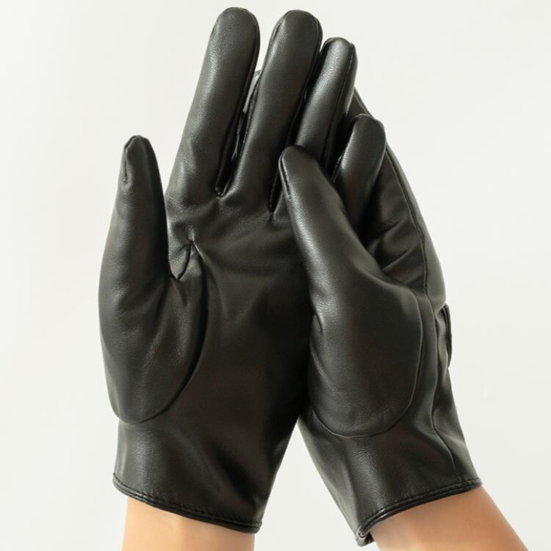 ผู้หญิง Hollow Peach หัวใจ PU  - Leather Work Winter Gloves บทวิจารณ์และราคา